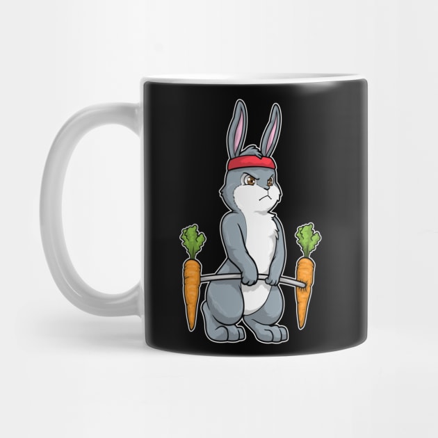 Rabbit with Carrots at Bodybuilding with Dumbbells by Markus Schnabel